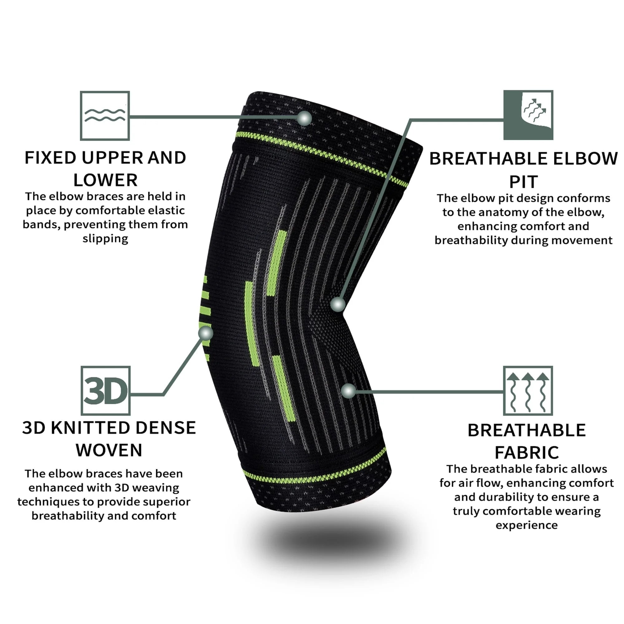 Elbow Brace,Compression Elbow Sleeves for Tendonitis and Tennis Elbow,Golfers, Arthritis, Bursitis, Elbow Pain Relief,Weightlifting, Fit for Men & Women-L