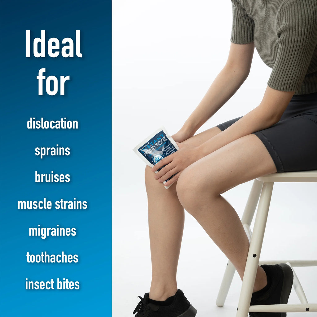 25 Pack Instant Ice Cold Pack (4”X 5.5”) - Cold Compress Disposable Ice Pack for Pain Relief, First Aid Essential, Swelling, Toothache, Athletes & Outdoor Activities