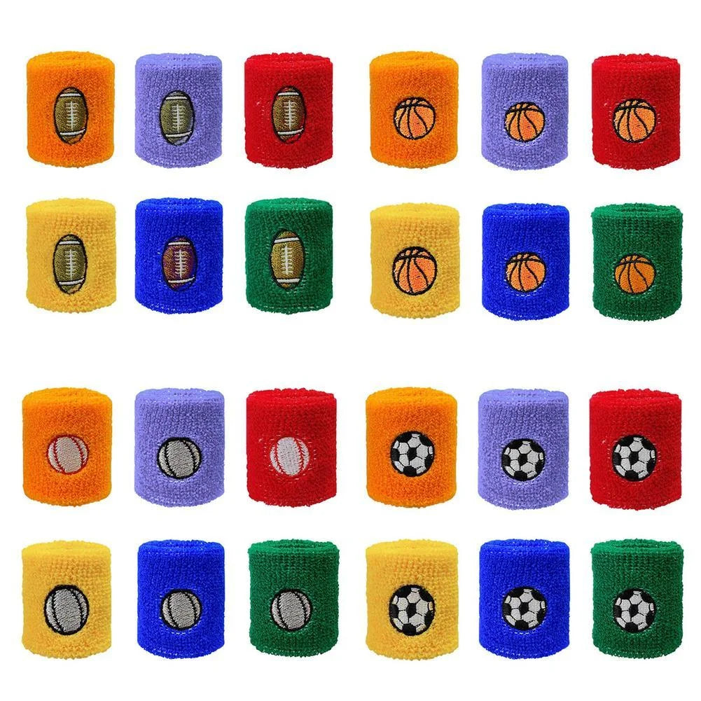 6Pcs Sport Wristbands Basketball Football Sweat Absorbent Wrist New. Bands I6A8