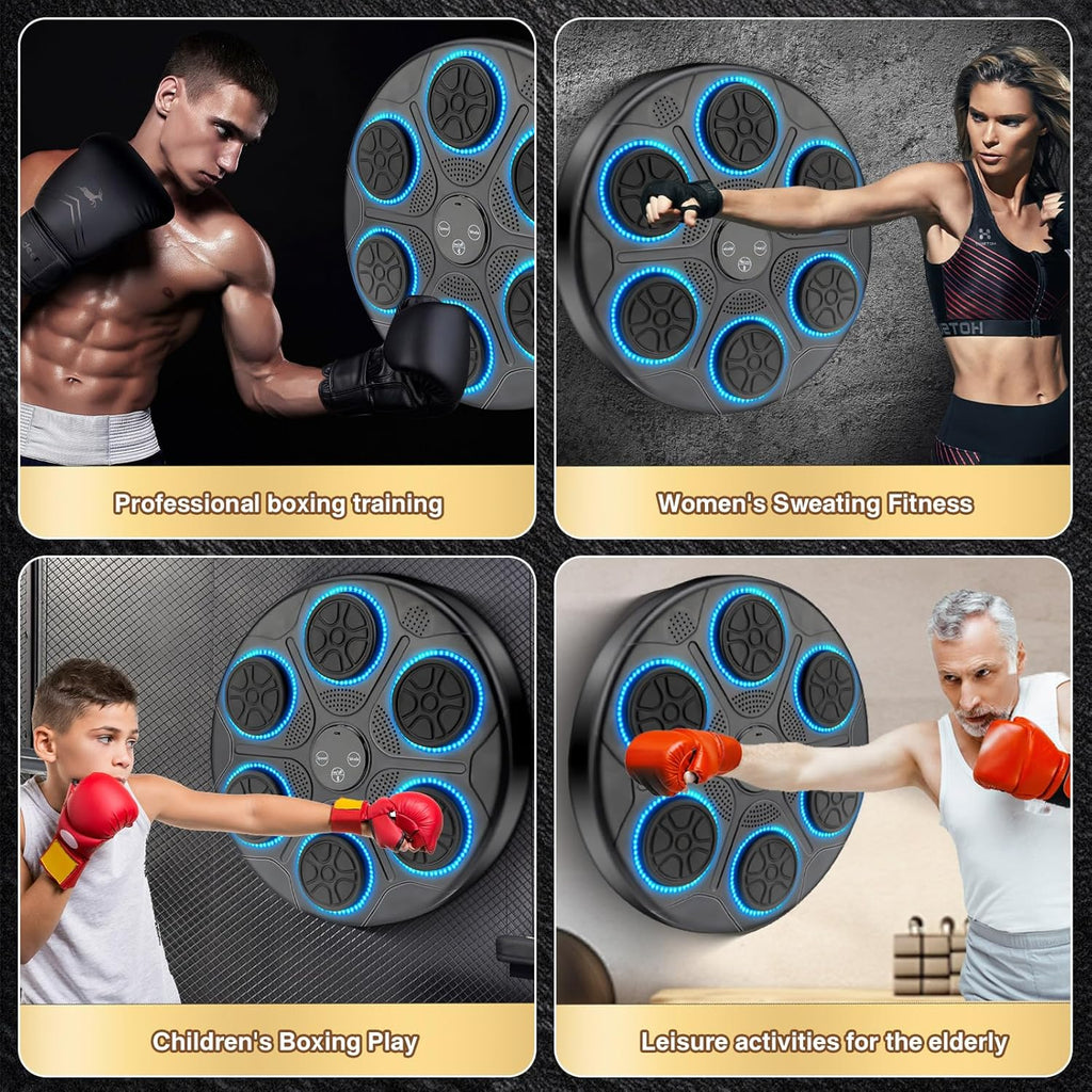 Music Boxing Machine, Smart Boxing Wall Mount Machine with Gloves, 9 Modes and 9 Speeds, Boxing Workout Equipment Target for Home, Office, Gym (Upgrade)