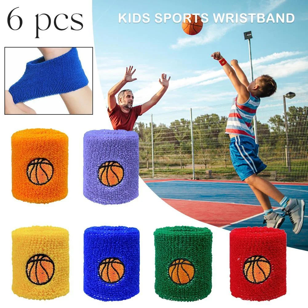6Pcs Sport Wristbands Basketball Football Sweat Absorbent Wrist New. Bands I6A8