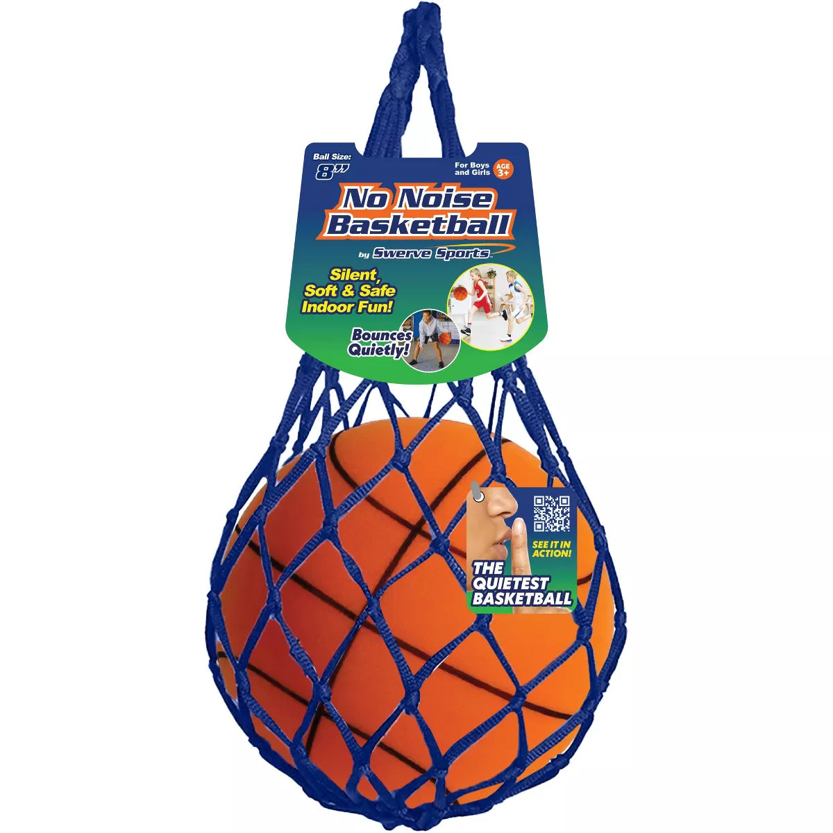 Swerve Sports Ball 8'' Silent Basketball: Shell, Sport Use Basketball