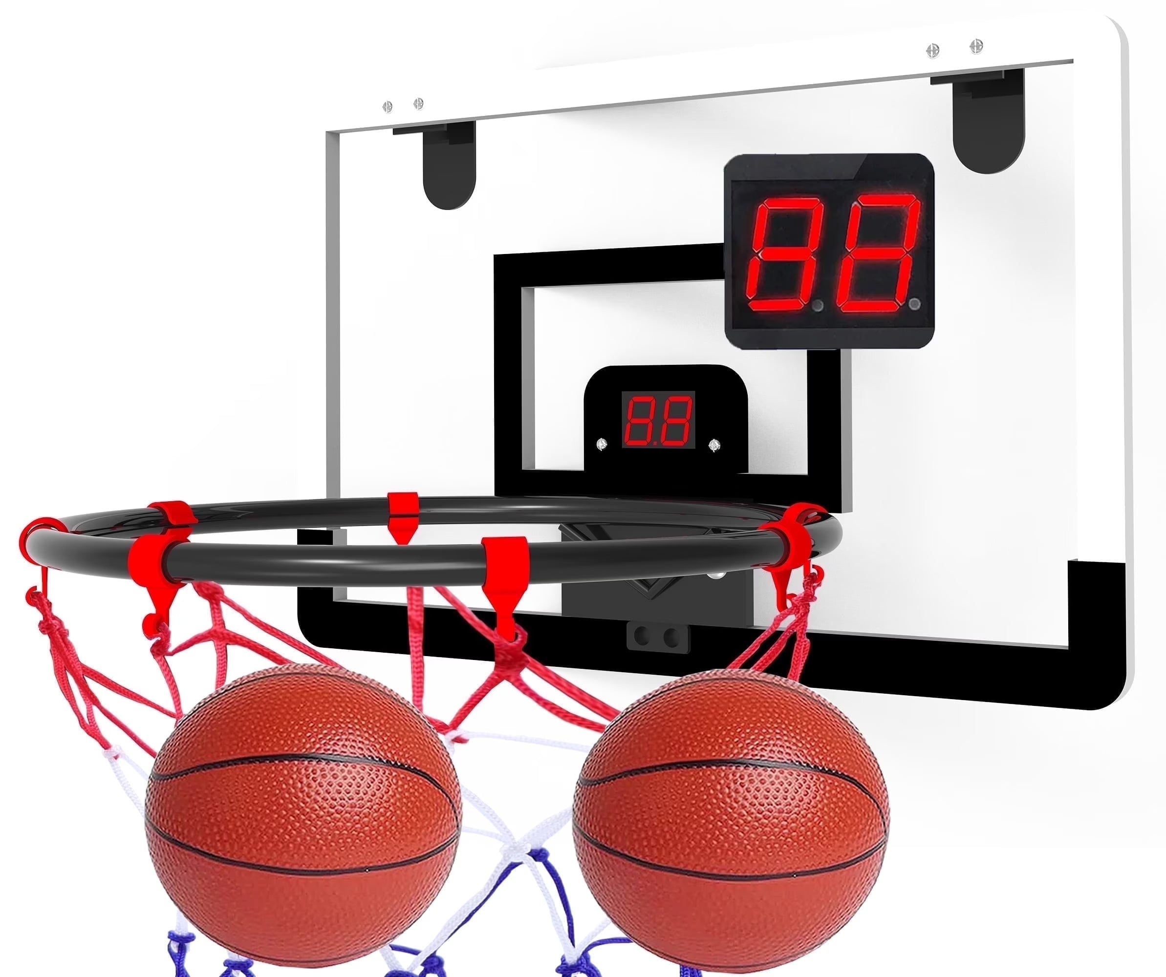 Indoor Kids Basketball Hoop,Mini Toddlers Wall Mounted Basketball Hoop with Electronic Scoreboard,Suit for Door/Pool/Outdoor