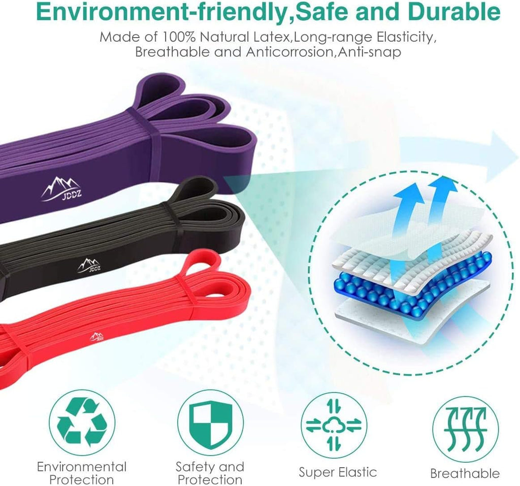 Pull up Resistance and Assist Bands, Workout Bands | Powerlifting Bands,Mobility Stretch Bands,Exercise Band for Body Fitness Training,Chin Ups, Stretch (Set of 6)