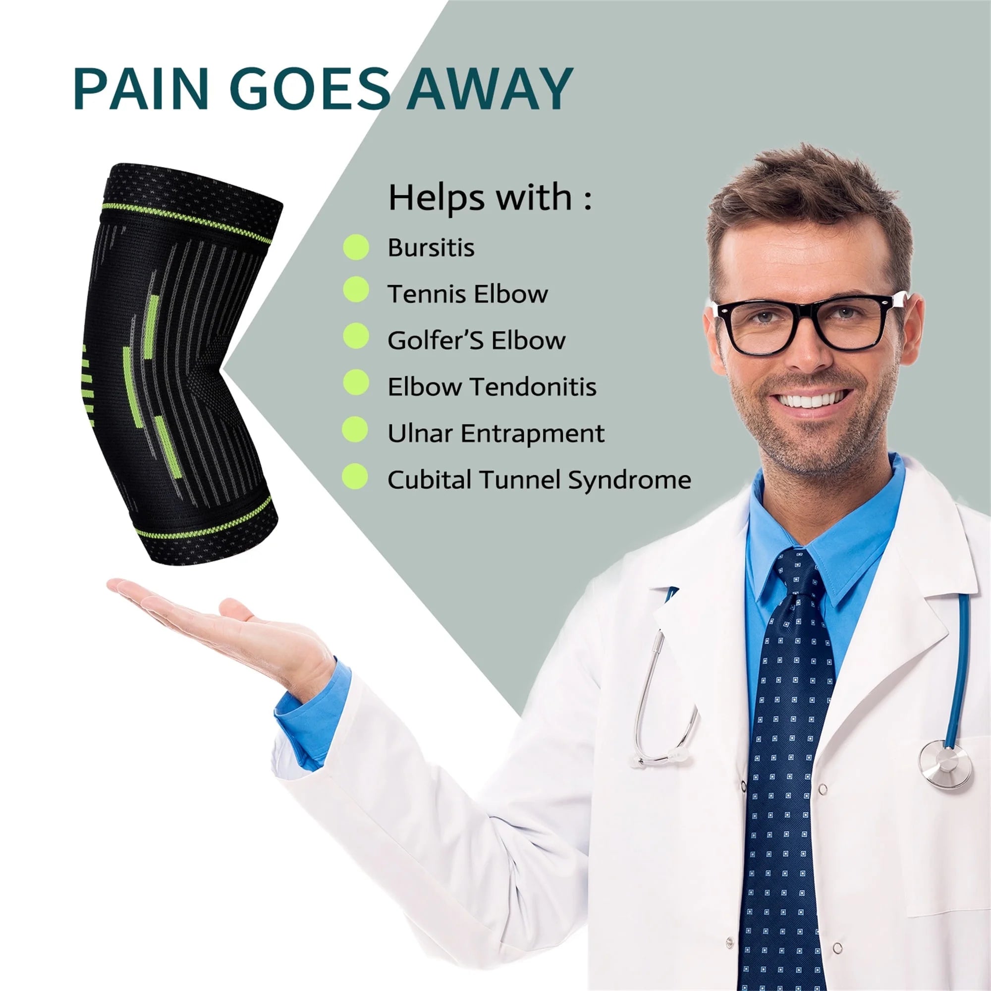 Elbow Brace,Compression Elbow Sleeves for Tendonitis and Tennis Elbow,Golfers, Arthritis, Bursitis, Elbow Pain Relief,Weightlifting, Fit for Men & Women-L