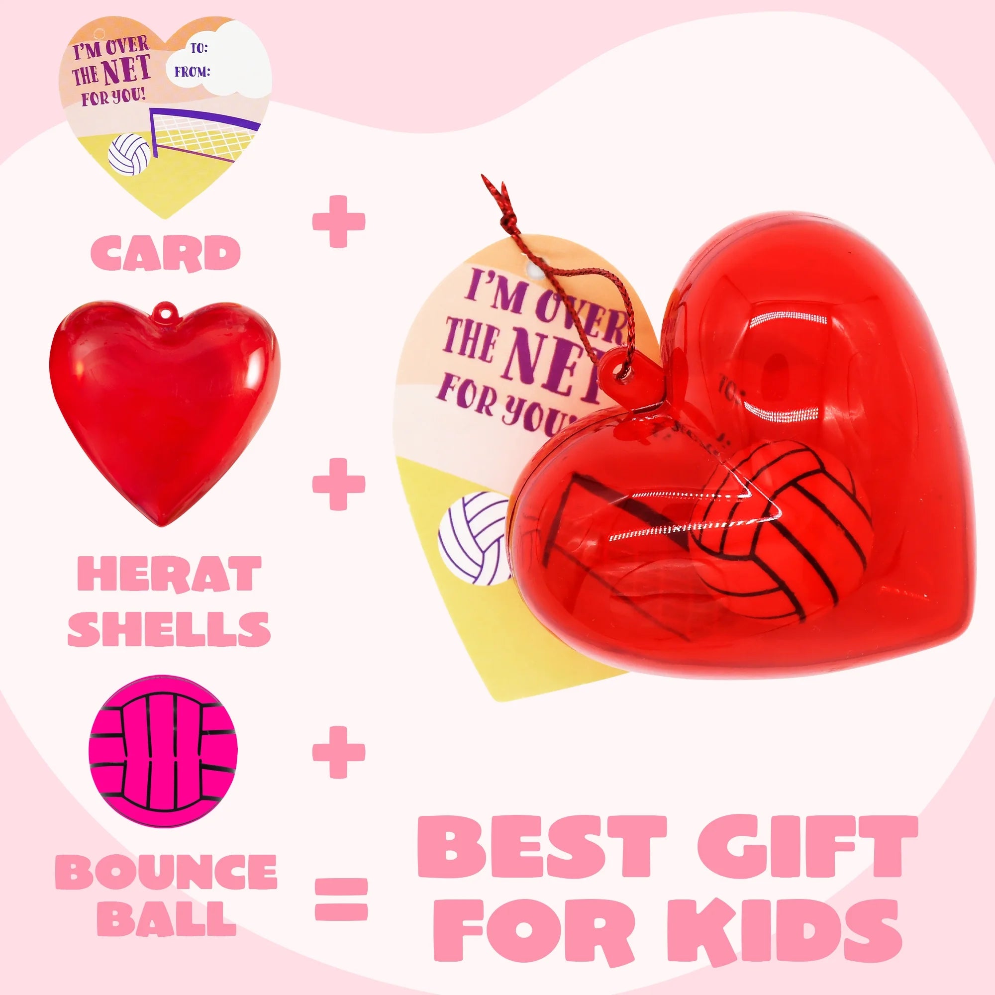 56 Pcs Valentines Day Cards Set for Kids (28 Bouncy Ball and 28 Cards),Prefilled Hearts with Sports Basketball Ball or Valentines Day Gifts for Kids Boys,Valentine Class Gifts Exchange Prizes