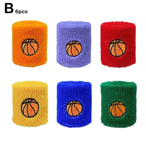 6Pcs Sport Wristbands Basketball Football Sweat Absorbent Wrist New. Bands I6A8