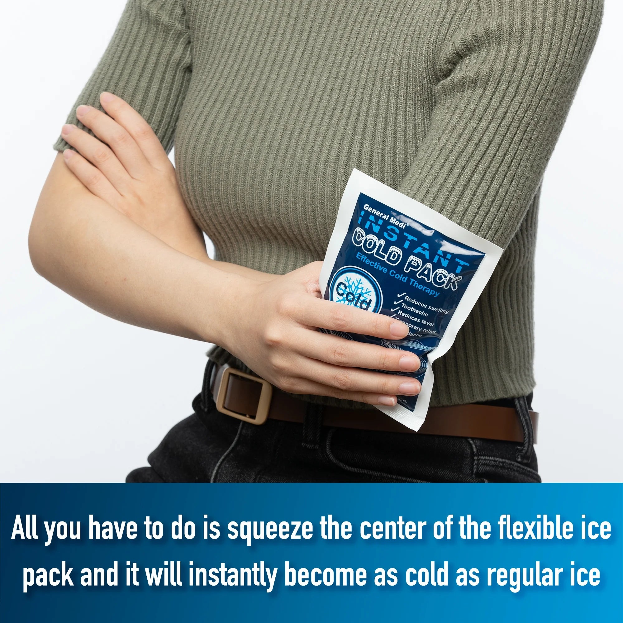 25 Pack Instant Ice Cold Pack (4”X 5.5”) - Cold Compress Disposable Ice Pack for Pain Relief, First Aid Essential, Swelling, Toothache, Athletes & Outdoor Activities